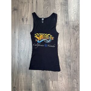 Vintage Squeeze In California Nevada Graphic Tank Top Black Women's S